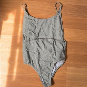 Gray one piece swimsuit sz M
